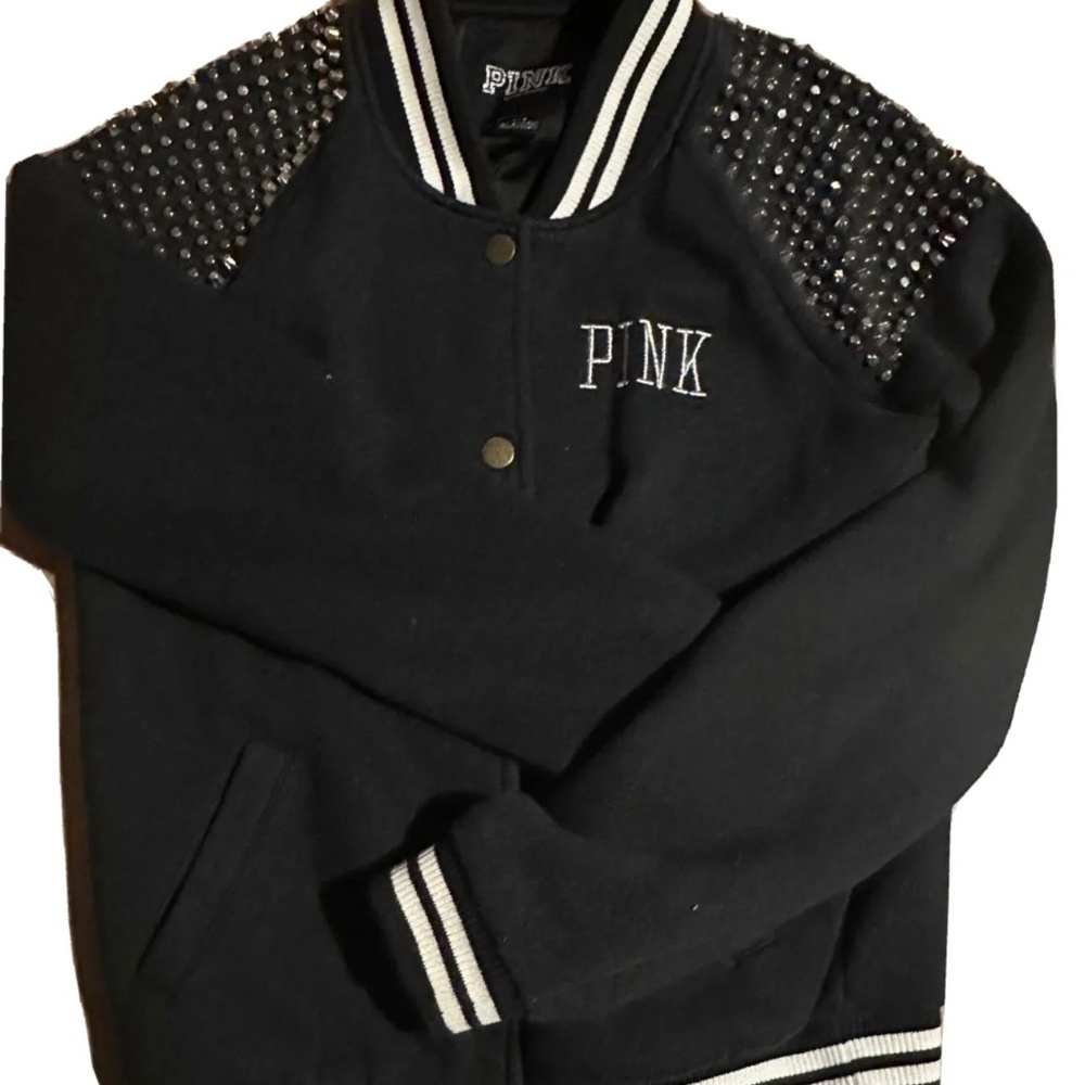 Rare HTF VS Pink Studded Varsity Jacket